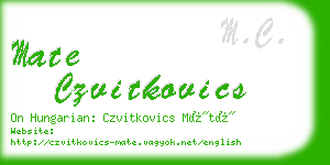 mate czvitkovics business card